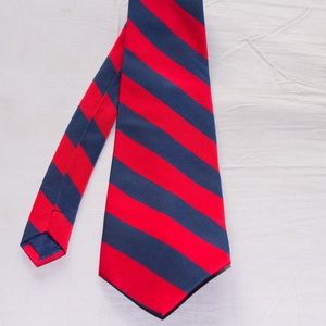 Red & Blue Striped Silk Tie